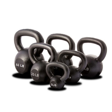 York (5-80 lb) Cast Iron Kettlebells w/ Rack