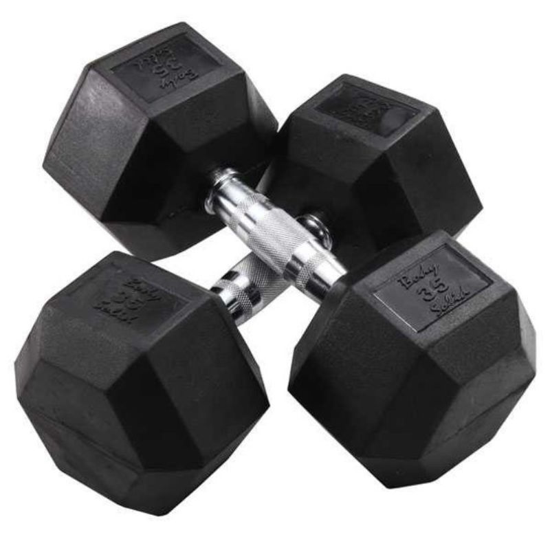 Body-Solid Rubber Hex Dumbbells