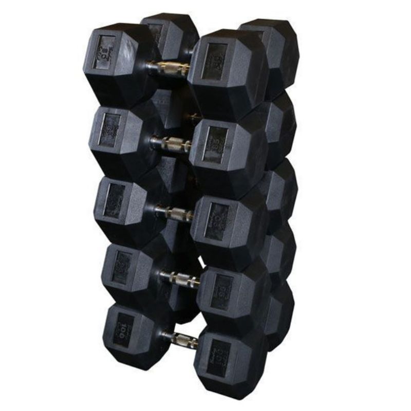 Body-Solid Rubber Hex Dumbbells