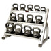 York (5-80 lb) Cast Iron Kettlebells w/ Rack