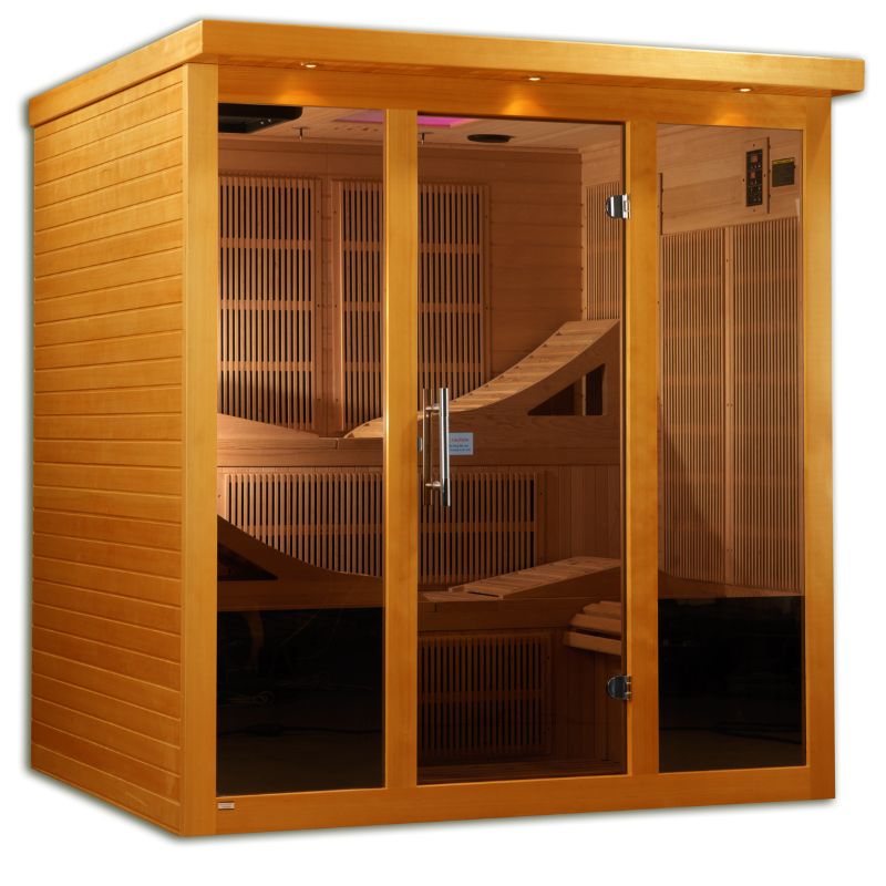 GoldenDesign (#DYN-6996-01) “Monaco Elite” Elite Ultra Low EMF Far Canadian Hemlock Infrared Sauna