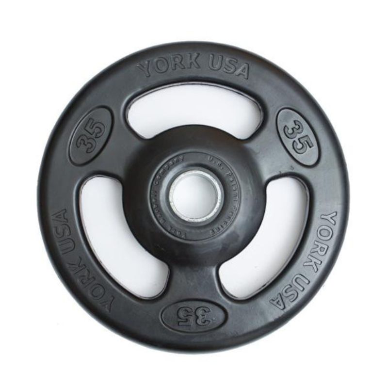 York Barbell "Iso-Grip" Rubber Olympic Plates
