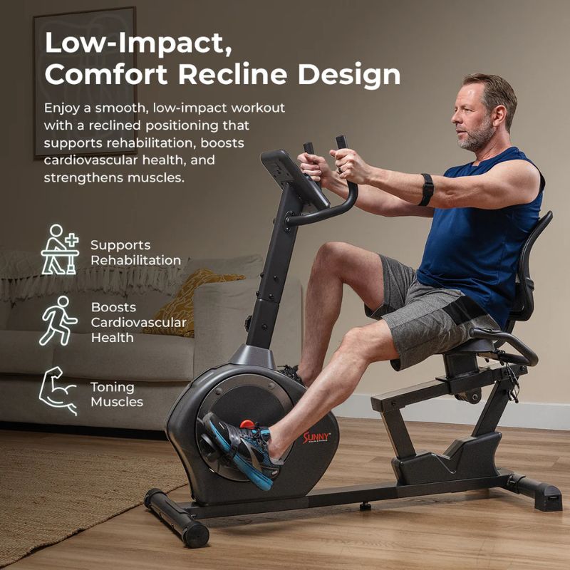 Sunny Smart Magnetic Heavy Duty Recumbent Bike