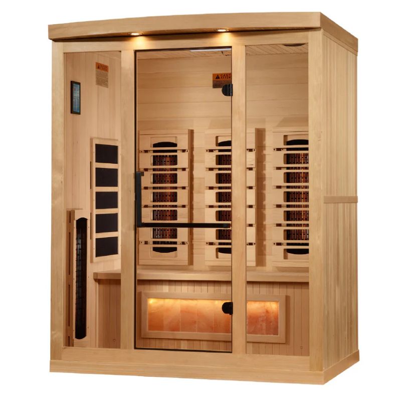 Golden Designs “Reserve Edition” Full Spectrum Canadian Hemlock Sauna with Himalayan Salt Bar