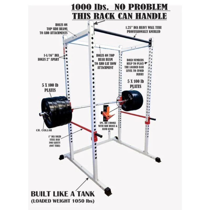 TDS Fitness (#H-92563-W) Power Rack in White