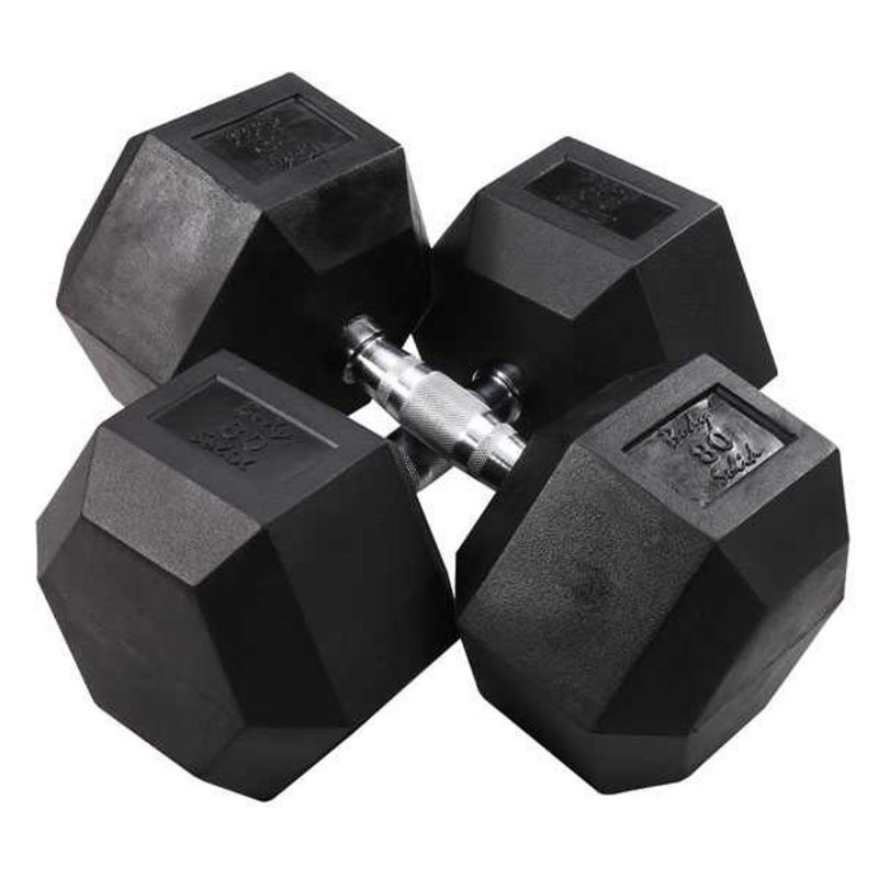 Body-Solid Rubber Hex Dumbbells