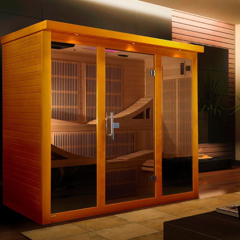 GoldenDesign (#DYN-6996-01) “Monaco Elite” Elite Ultra Low EMF Far Canadian Hemlock Infrared Sauna