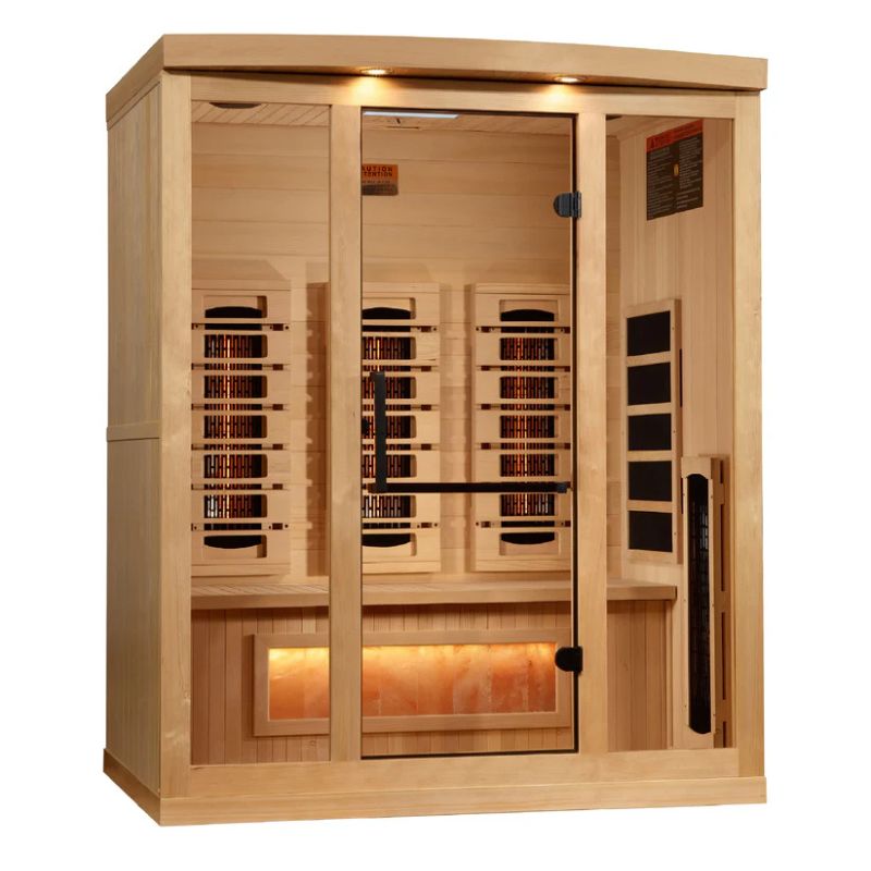 Golden Designs “Reserve Edition” Full Spectrum Canadian Hemlock Sauna with Himalayan Salt Bar