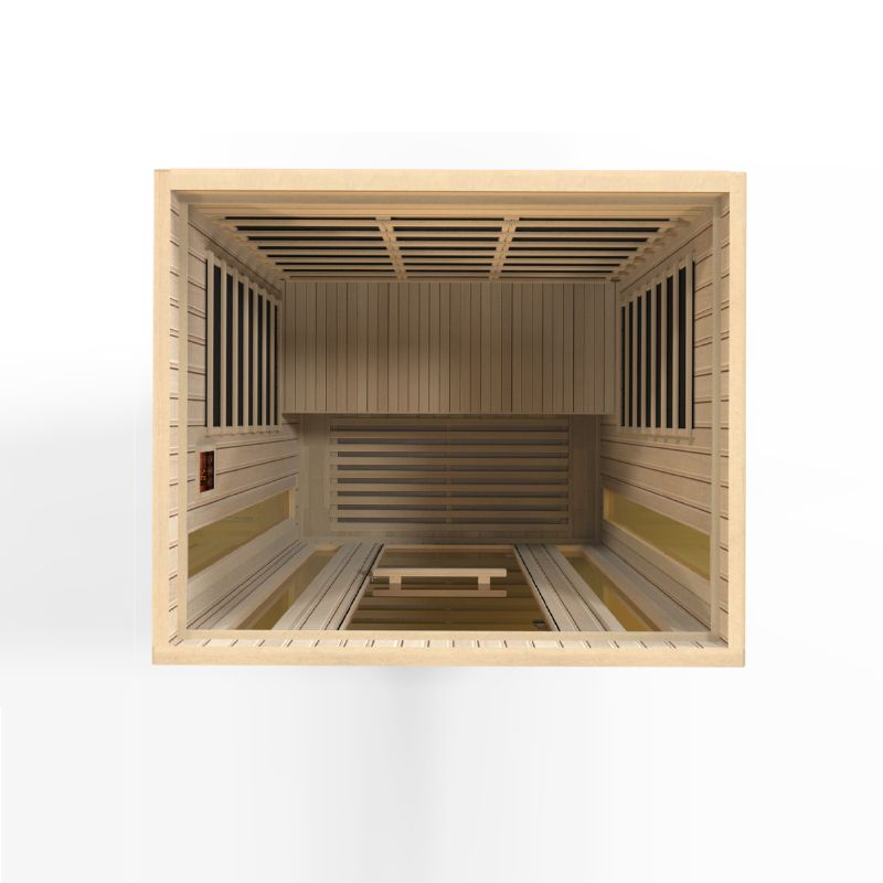 GoldenDesign MX-LS3-01 Maxxus "Trinity" Dual Tech 3 person Low EMF FAR Infrared Sauna Canadian Hemlock