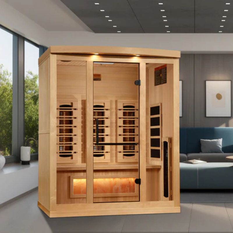 Golden Designs “Reserve Edition” Full Spectrum Canadian Hemlock Sauna with Himalayan Salt Bar