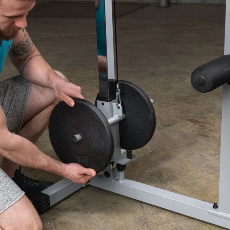 Body-Solid (#PLM180X) Powerline Lat Pull & Low Row Machine in Silver