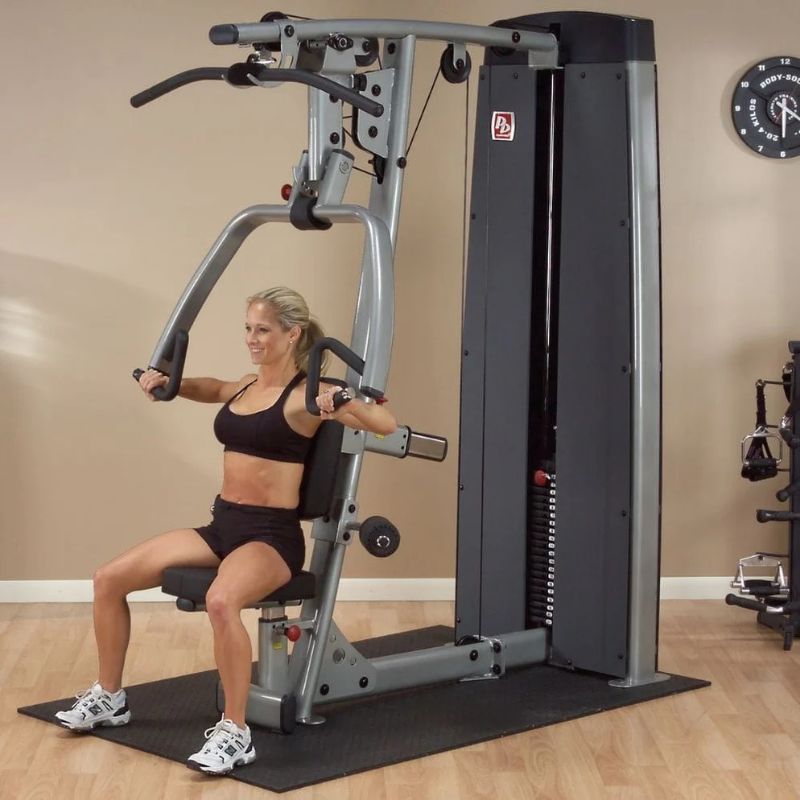 Body-Solid (#DPLSSF) Pro Dual Chest Flies and Lat Station in Silver