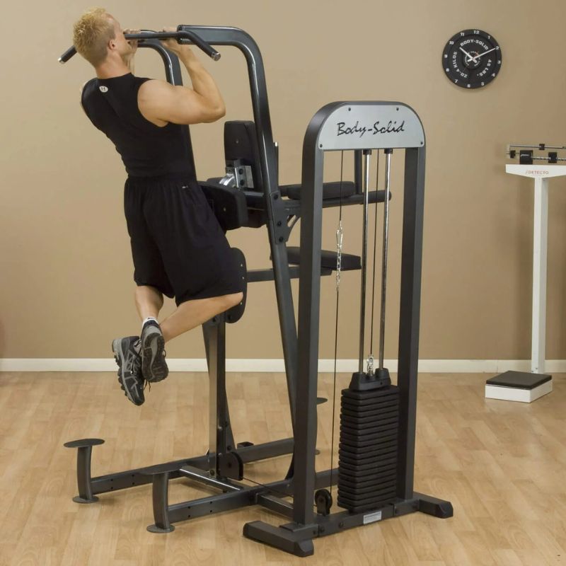 Body-Solid (#FCD-STK) Pro Select Weight Assisted Chin-Dip Machine in Black