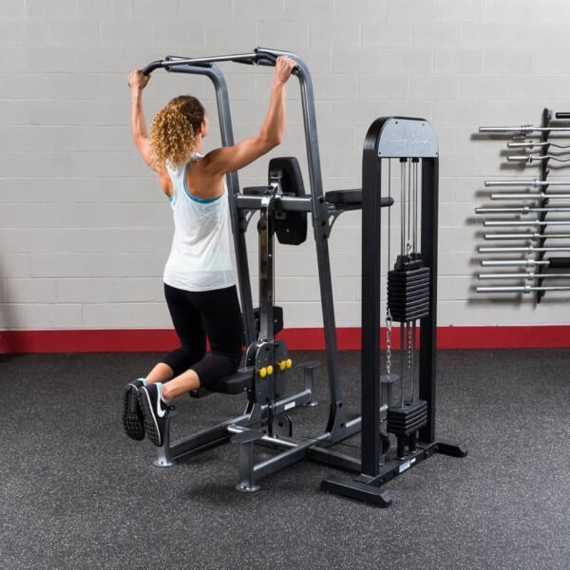 Body-Solid (#FCD-STK) Pro Select Weight Assisted Chin-Dip Machine in Black