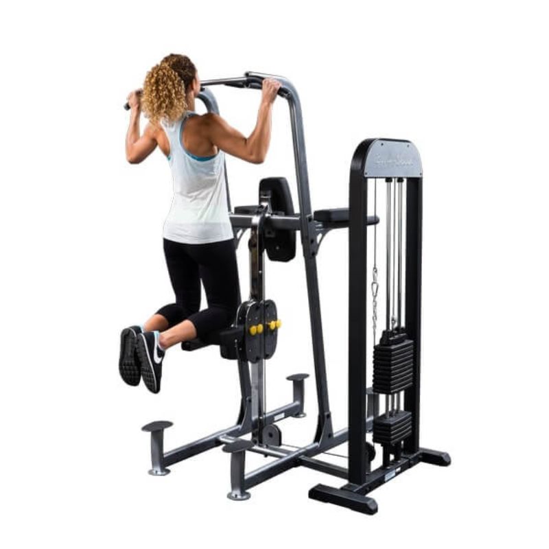 Body-Solid (#FCD-STK) Pro Select Weight Assisted Chin-Dip Machine in Black