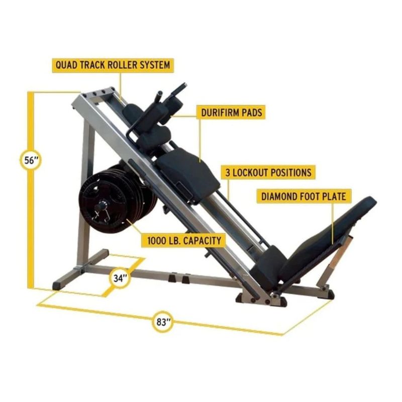 Body-Solid (#GLPH1100) Leg Press & Hack Squat in Silver