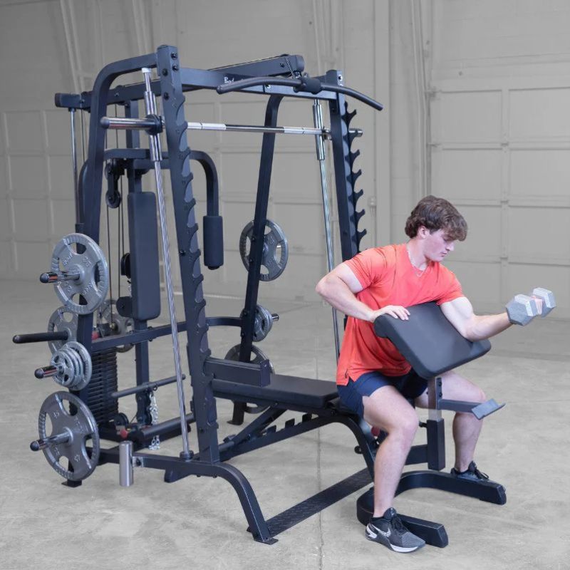 Body-Solid (#GS348BP4) Series 7 Smith Machine With Full Gym Bundle