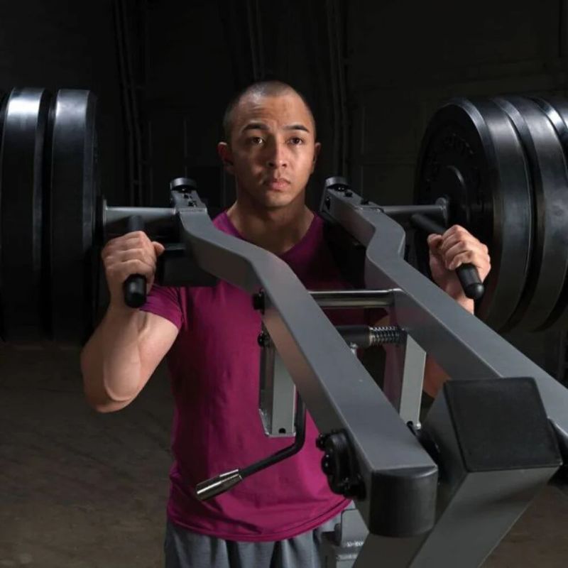 Body-Solid (#GSCL360) Leverage Squat Calf Machine in Silver