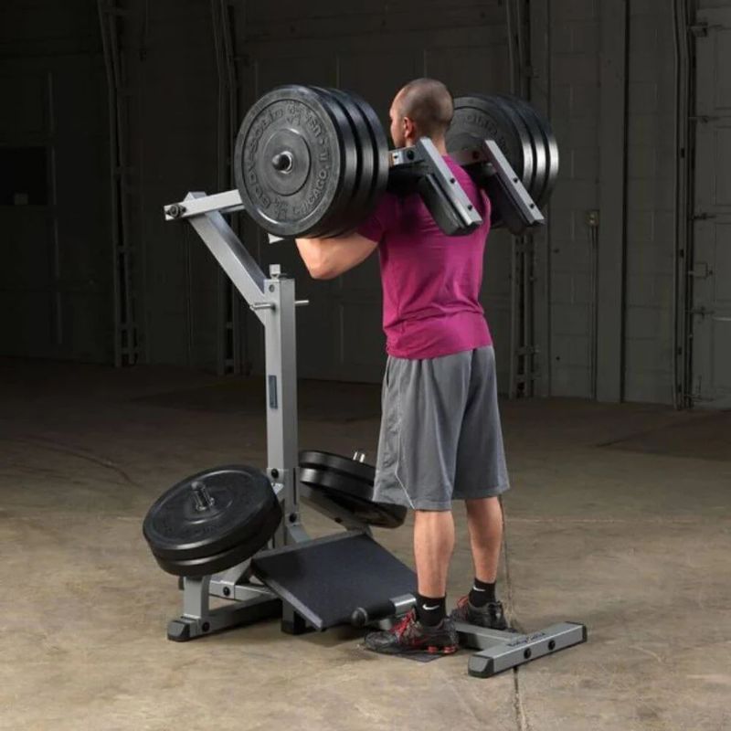 Body-Solid (#GSCL360) Leverage Squat Calf Machine in Silver