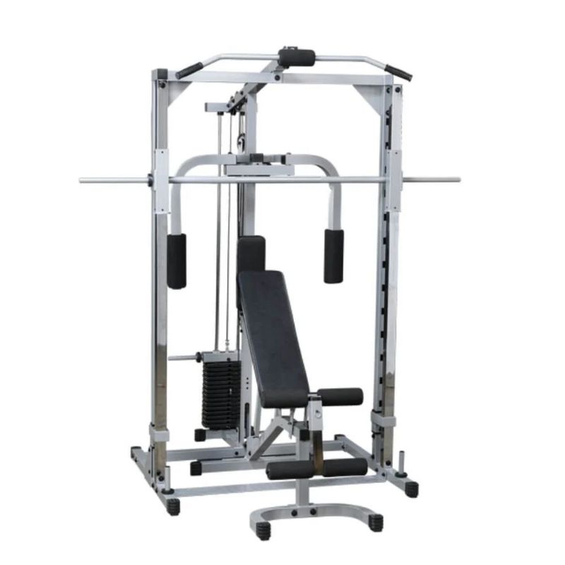 Body-Solid (#PSM1442XS) Powerline Smith Machine Gym Bundle in Silver