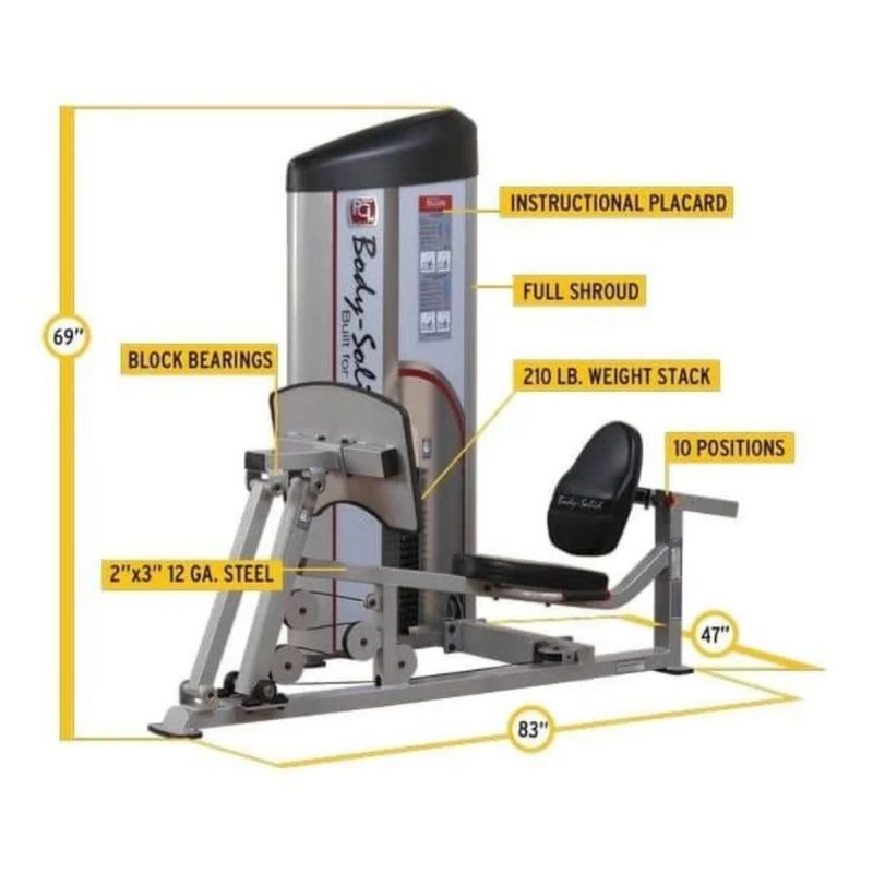 Body-Solid (#S2LPC) Pro Clubline Series II Leg Press & Calf Raise in Silver