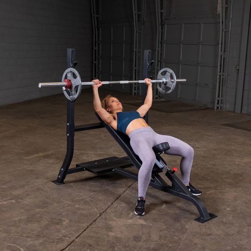 Body-Solid (#SOIB250) Pro Clubline Olympic Incline Bench in Black