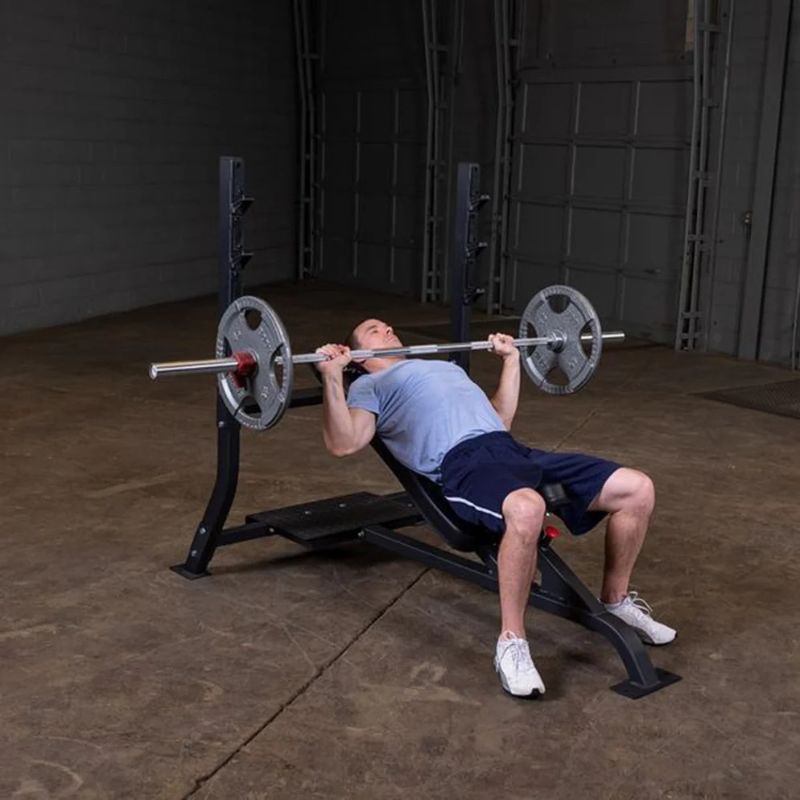 Body-Solid (#SOIB250) Pro Clubline Olympic Incline Bench in Black