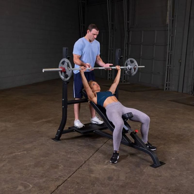Body-Solid (#SOIB250) Pro Clubline Olympic Incline Bench in Black