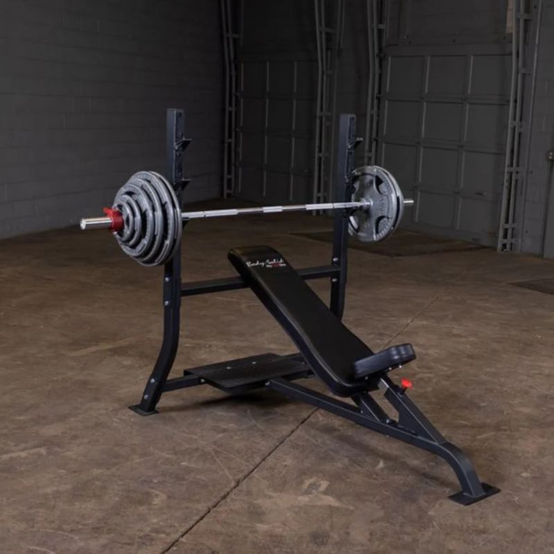 Body-Solid (#SOIB250) Pro Clubline Olympic Incline Bench in Black