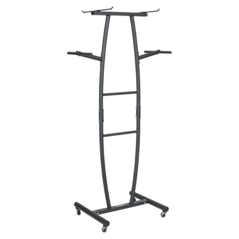 TAG Fitness (#RCK-MAT-B) Exercise Mat Rack with Wheels in Black