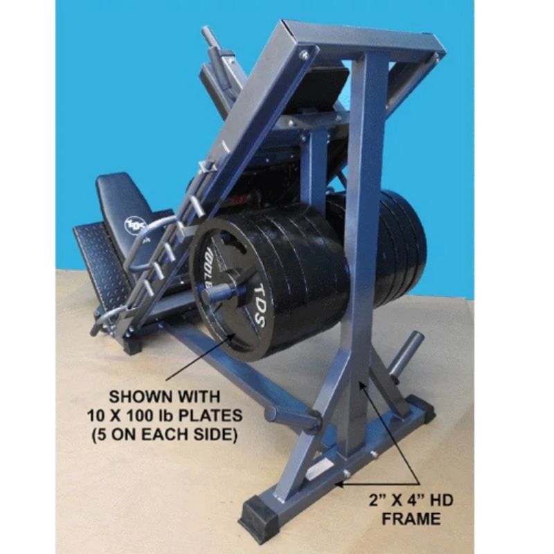 TDS Fitness (#TDS-35755-G) Leg Press/ Hip Sled Hack Squat Machine in Silver