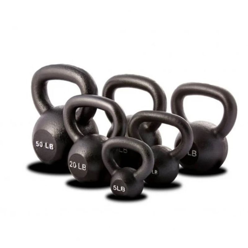 York Barbell (#15101) 5-50 lb Kettlebell Set in Black