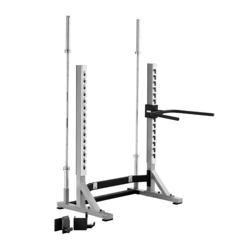 York Barbell (#55054) STS Collegiate Squat Rack in Silver