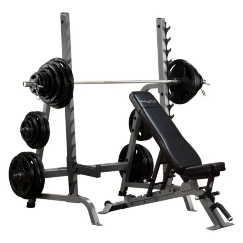 Body-Solid (#SDIB370) ProClub Bench/ Rack Combo in Silver