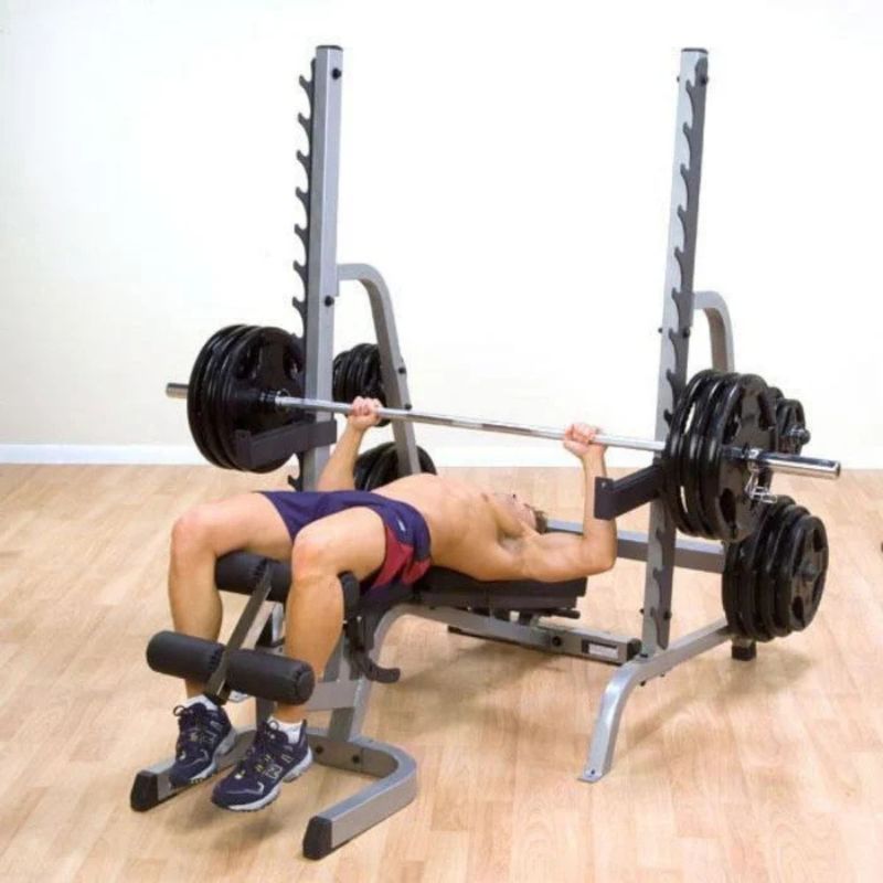 Body-Solid (#SDIB370) ProClub Bench/ Rack Combo in Silver